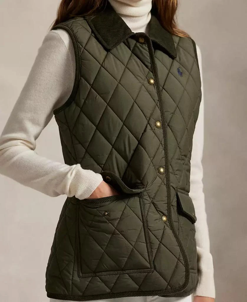 Ralph Lauren Women's Corduroy-Trim Quilted Vest 5