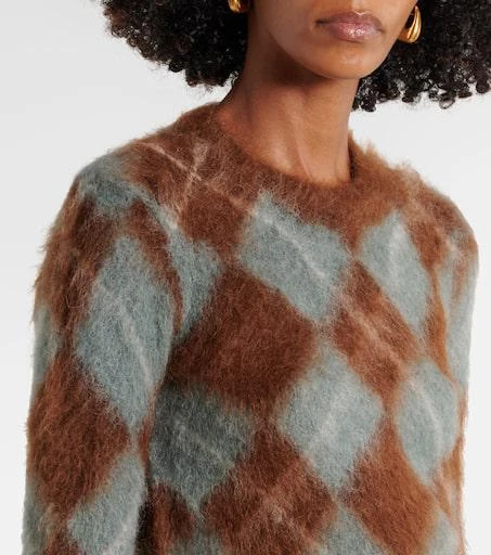 AMI Argyle alpaca and mohair-blend sweater 5