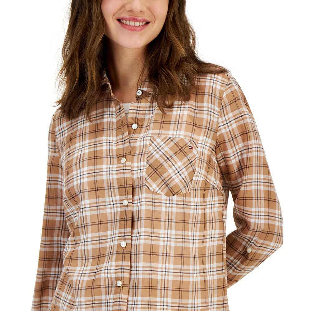 Tommy Hilfiger Women's Plaid-Print Utility Shirt 3