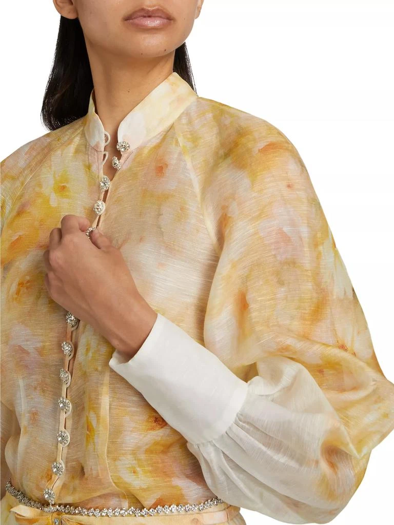 Zimmermann Crush Embellished-Button Shirt 6