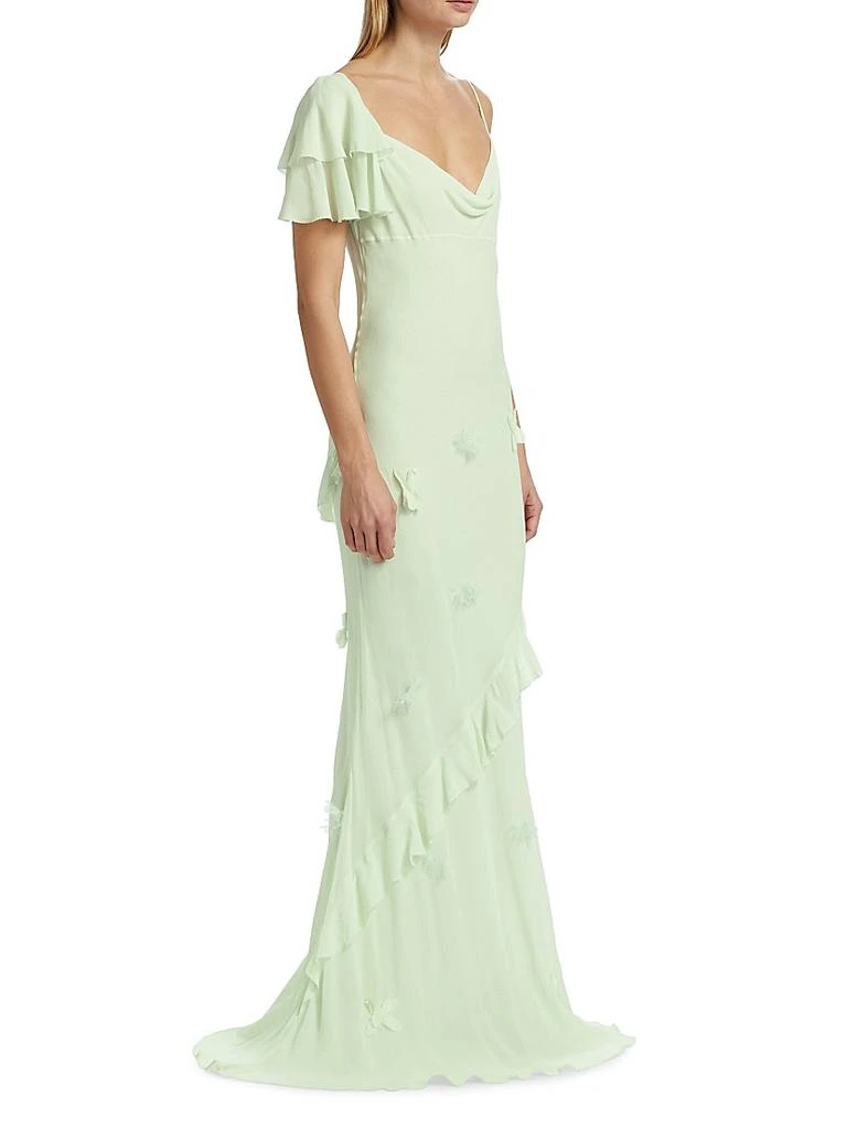 Self Portrait Georgette Floral-Appliqué Maxi Dress 4