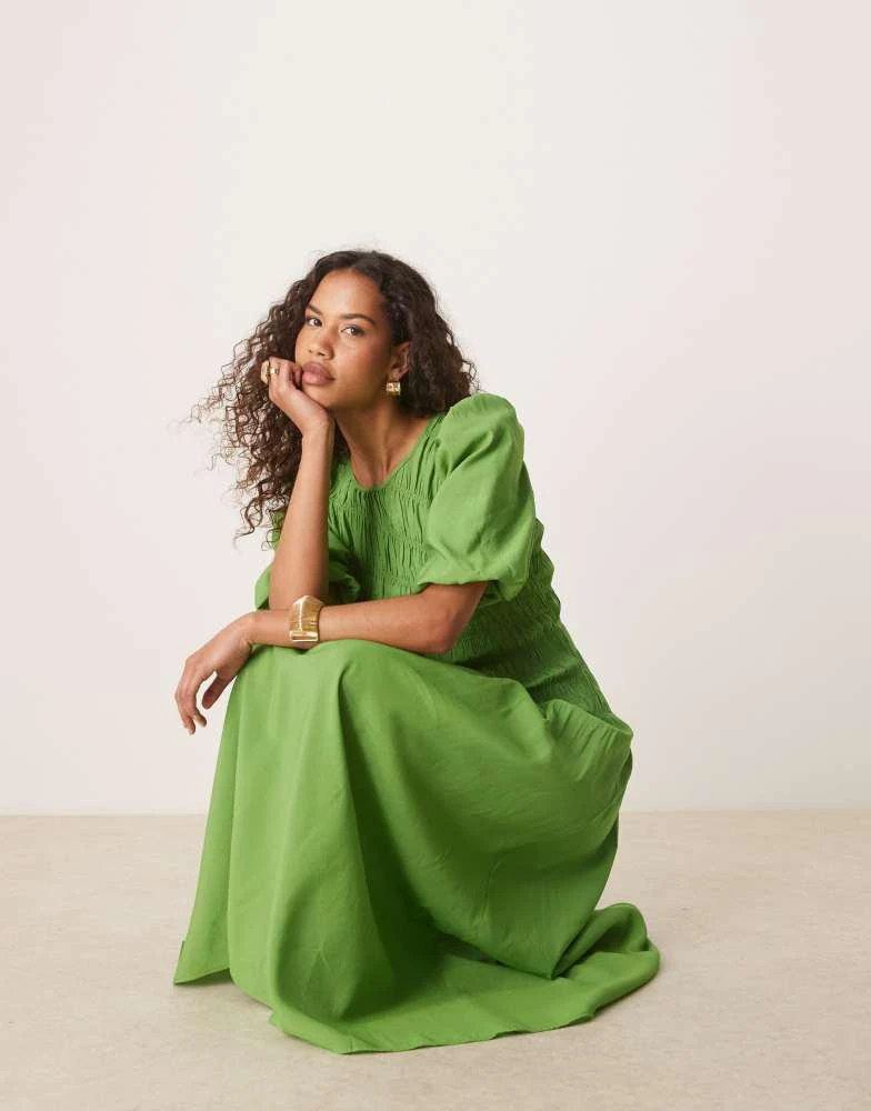 Shop Never Fully Dressed shirred midaxi dress in green on Sale at  BeyondStyle  Get 20% Off Never Fully Dressed shirred midaxi dress in green  with Limited-Time Flash Deals, Exclusive Discounts, and