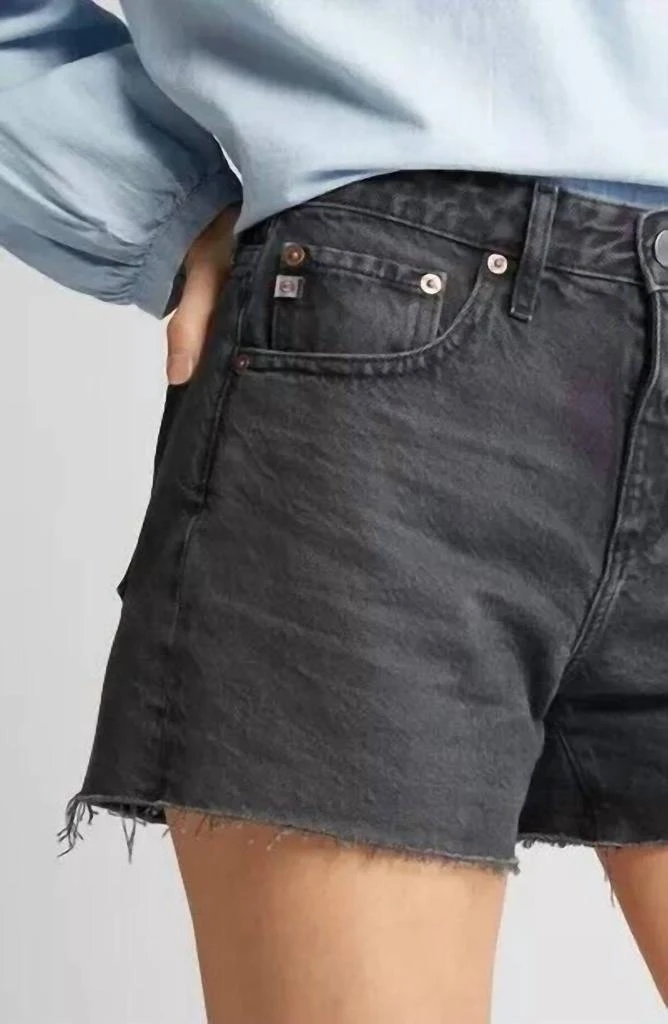 AG Jeans Hailey Cut-Off Ex Boyfriend Raw Hem Short In Black 3