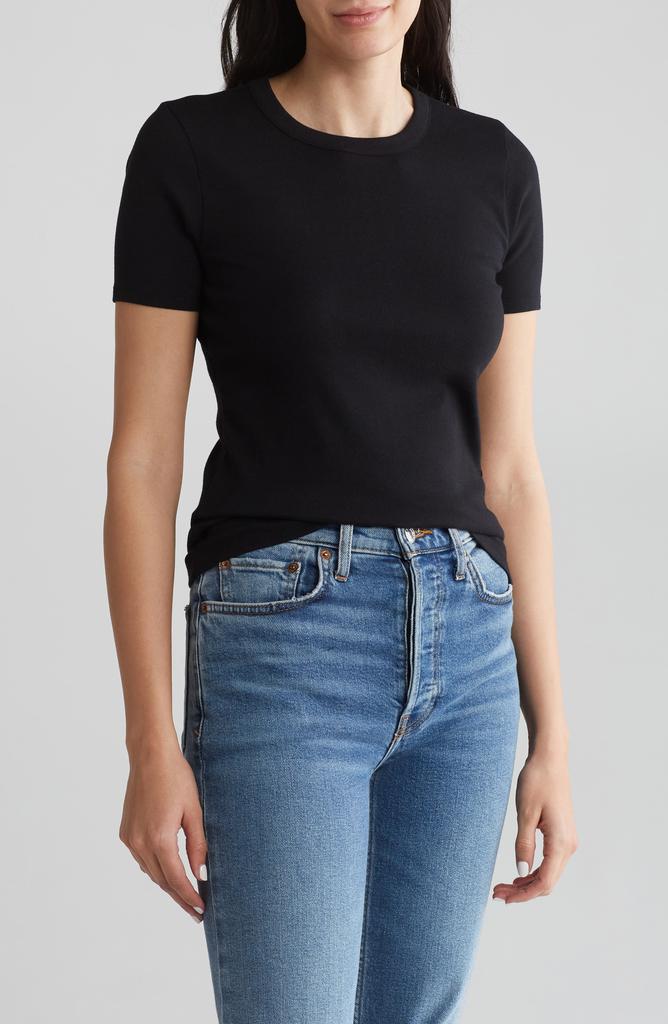 Melrose and Market Cotton Blend Fitted Tee