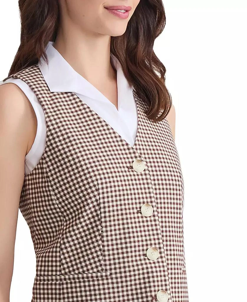 JONES NEW YORK Women's Check-Print Button-Front Vest 4