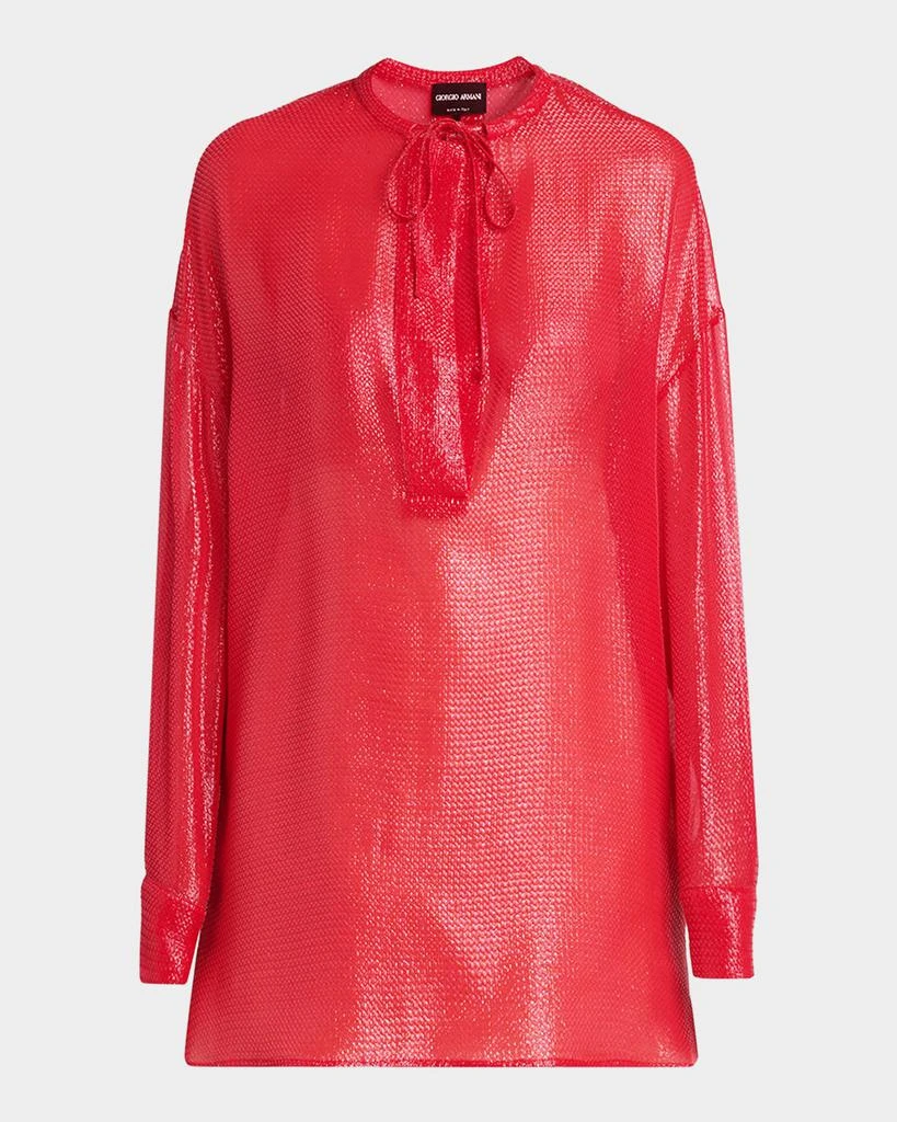 Emporio Armani Oversized Shiny Silk-Blend Tunic