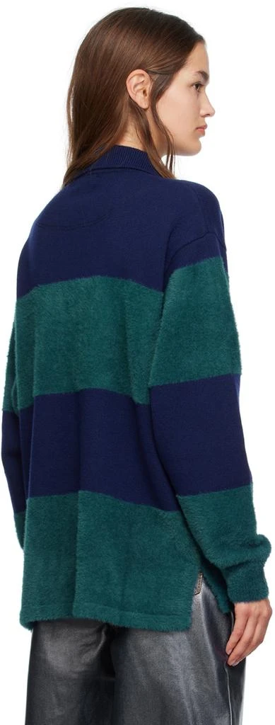 Eytys Navy & Green Jarvis Long Sleeve Polo 3