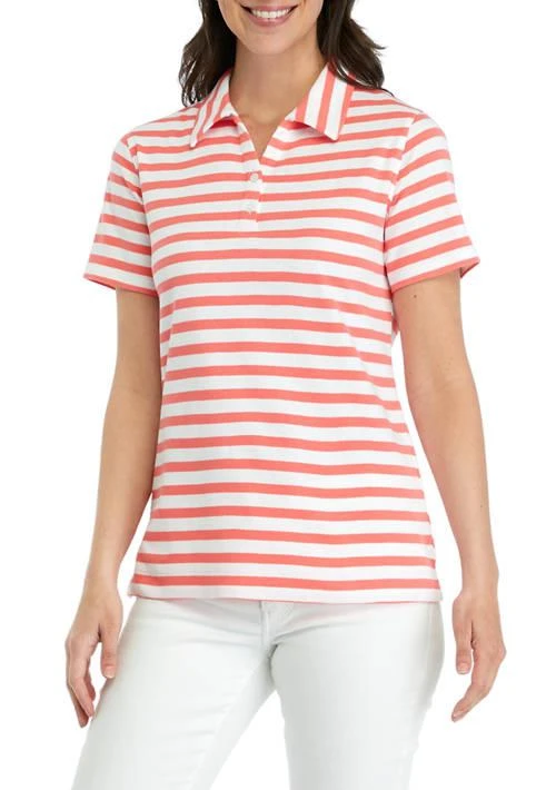Kim Rogers® Rogers Womens Short Sleeve Striped Polo Shirt 1