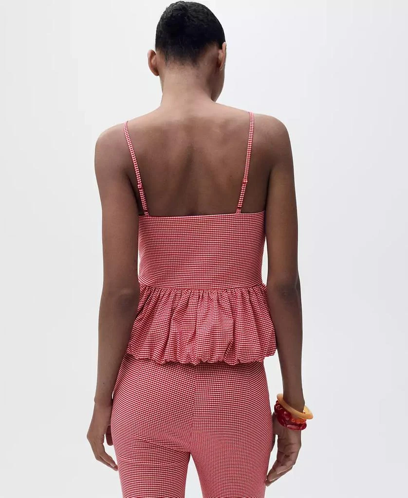 Mango Women's Ruffled Gingham-Check Top 2