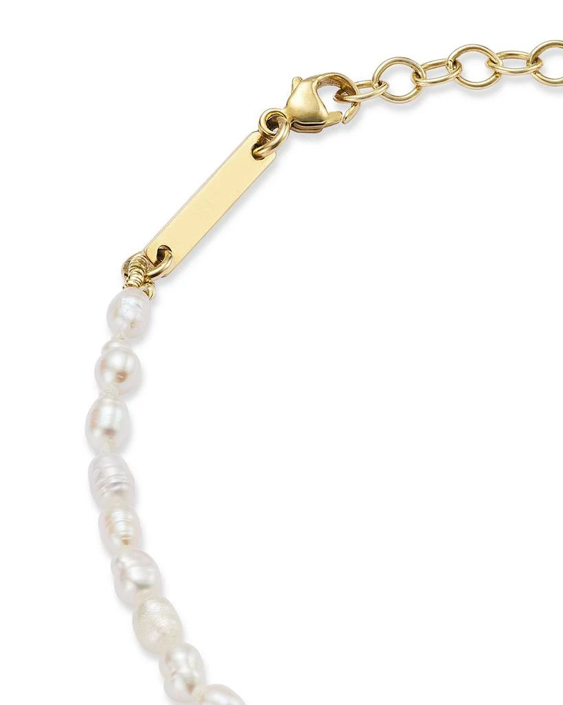 Zoe Chicco 14k Yellow Gold Cultured Pearl Bead 
Diamond Charm Bracelet 6