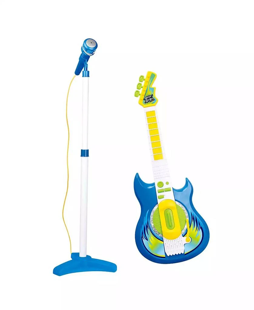 Contixo Pink Kids Guitar and Microphone Set - Adjustable Stand, Musical Toy