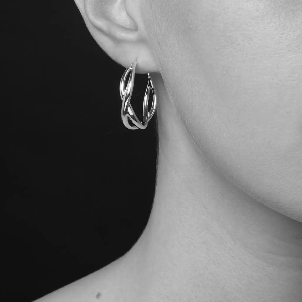 Dinny Hall Gold twist small open hoops 2