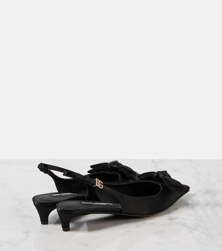 Dolce 
Gabbana Bow-detail satin slingback pumps 2