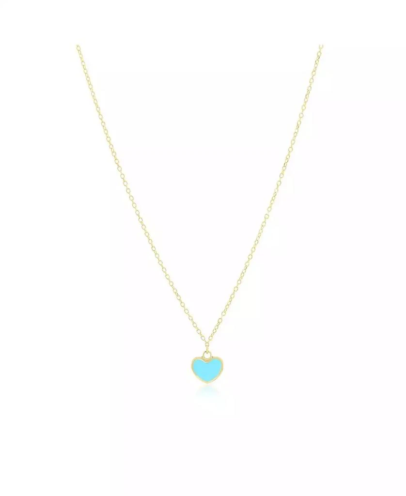 The Lovery Mini Turquoise Single Heart Necklace 14K Gold