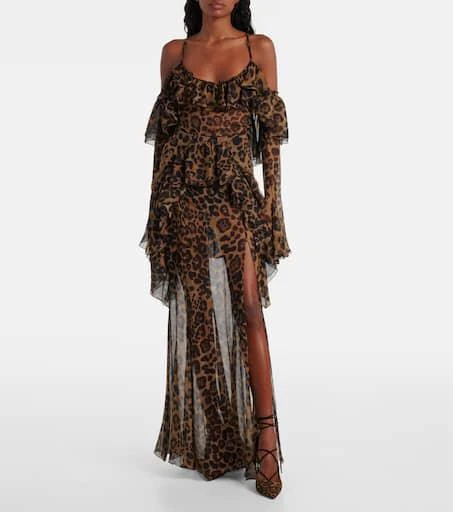 Gianvito Rossi 95 leopard-print suede slingback pumps 3