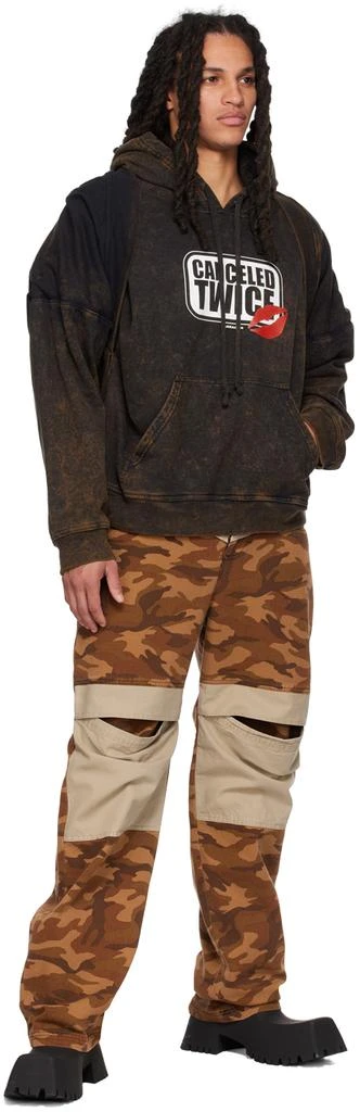 BARRAGÁN SSENSE Exclusive Brown 'Canceled Twice' Hoodie 4