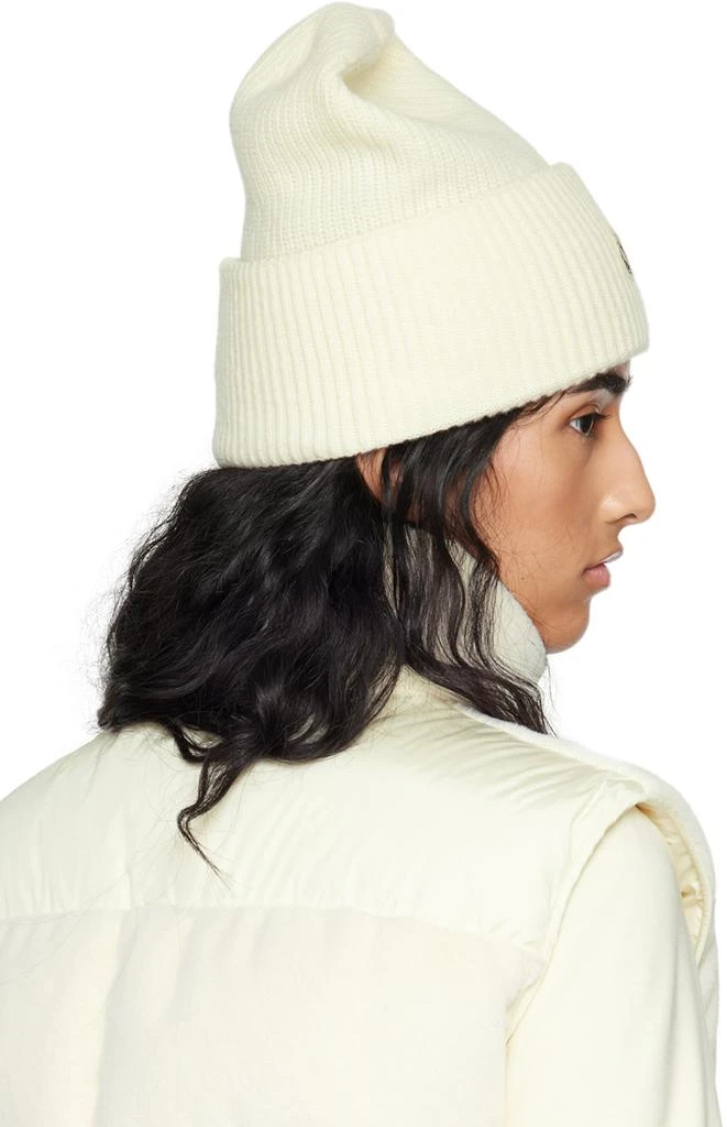 Moncler Off-White Wool Beanie 3