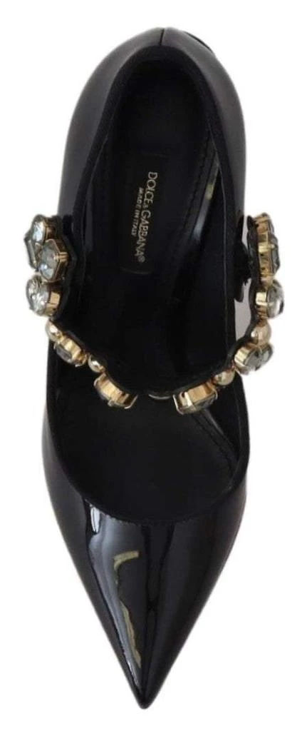 Dolce & Gabbana Dolce & Gabbana Black Leather Crystal Shoes Mary Jane Pumps 3