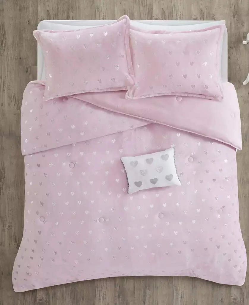 Intelligent Design Rosalie Metallic Heart 3-Pc. Comforter Set 7