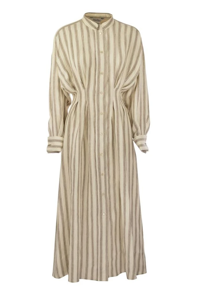 MAX MARA YOLE - STRIPED LINEN LONG DRESS 1