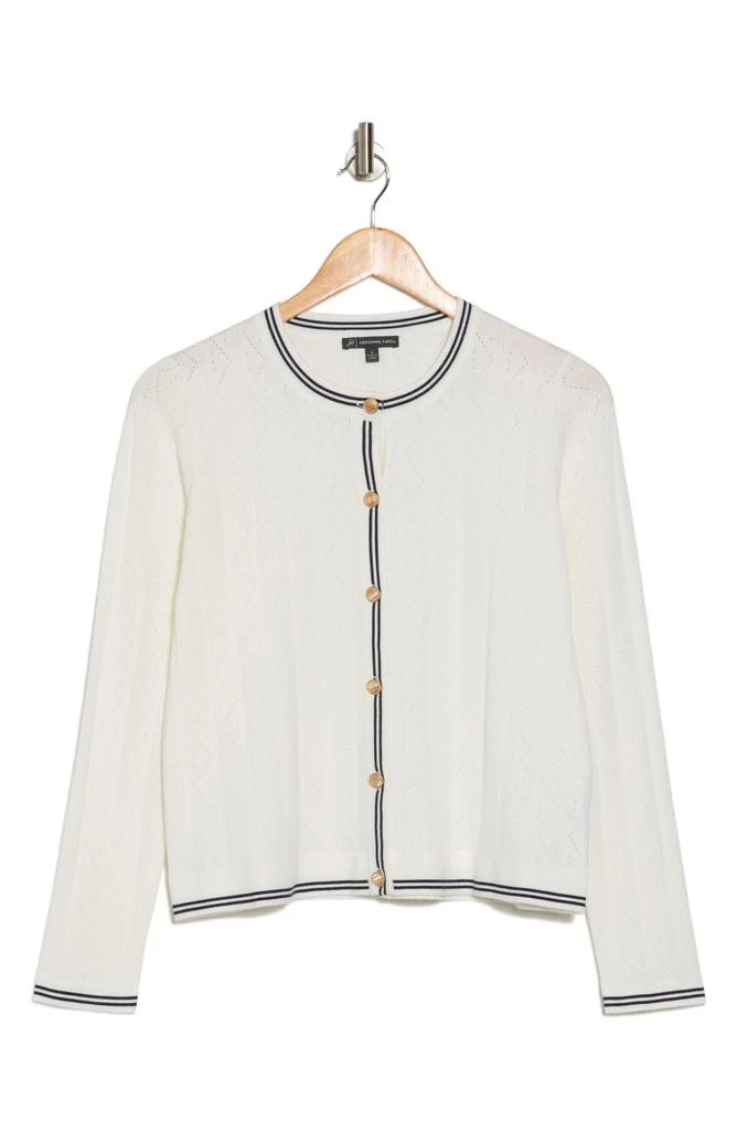 Adrianna Papell Pointelle Tipped Cardigan 3