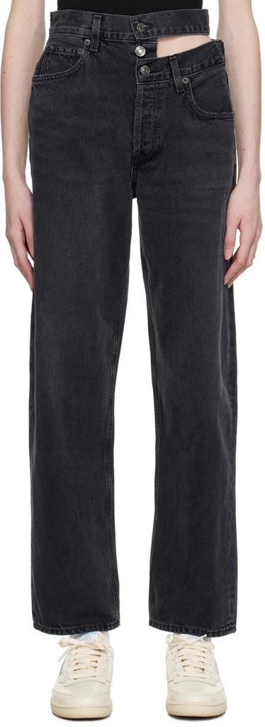 AGOLDE Black Broken Waistband Jeans 1