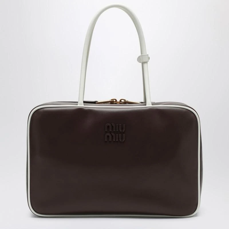 Miu Miu Brown/white leather handbag 1