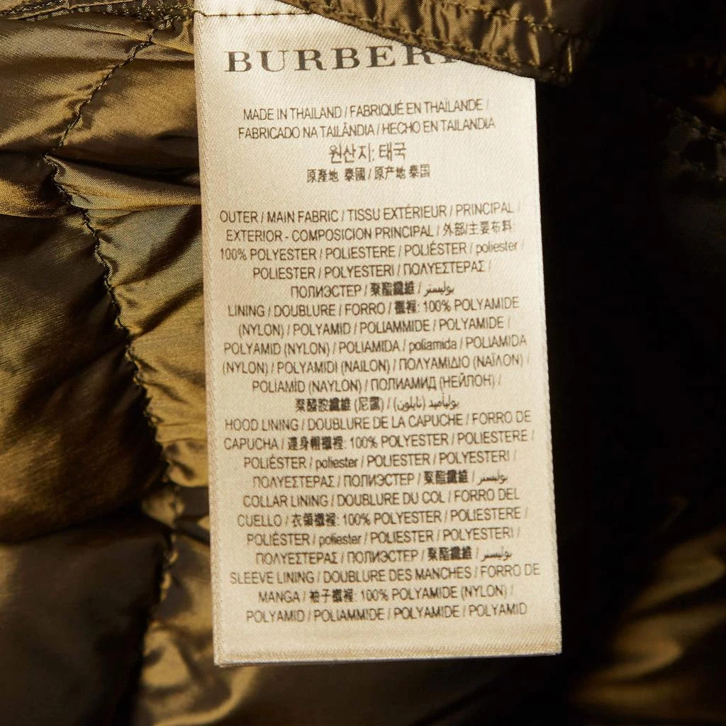Burberry Burberry Olive Green Synthetic Quilted Puffer Down Coat M 8