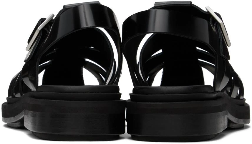AMI Black Anatomical Toe Fisherman Sandals 2