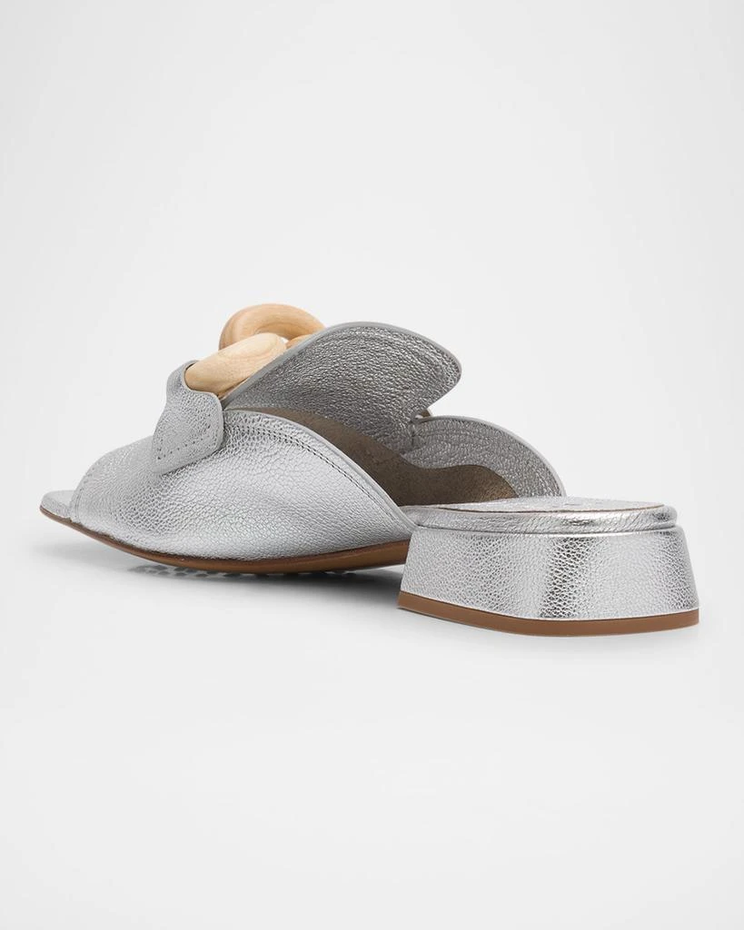 Pedro Garcia Enna Metallic Leather Chain Loafer Mules 4