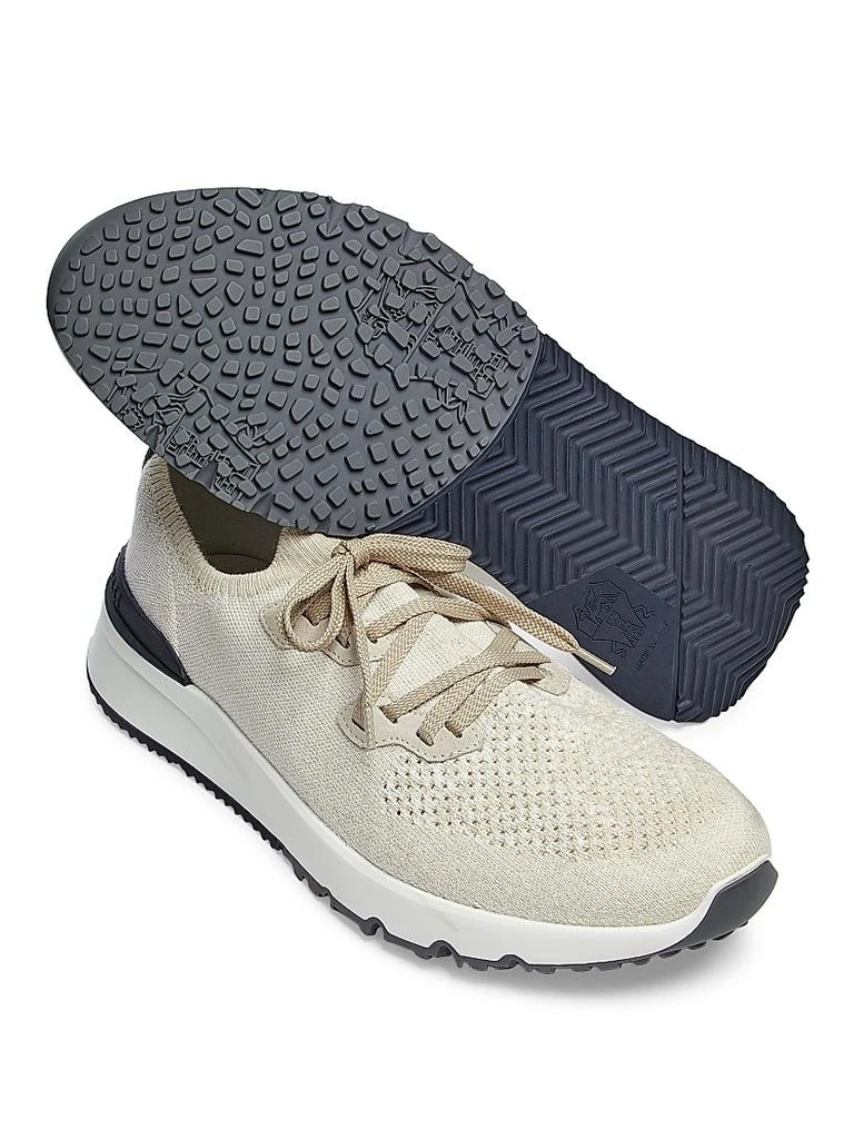 Brunello Cucinelli Stretch-Knit Low-Top Sneakers 5
