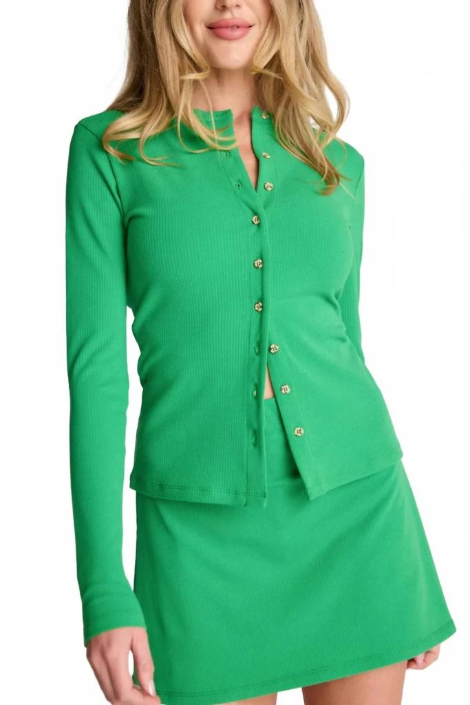 Sunday Ritual Serena Long Sleeve Cardigan In Jade