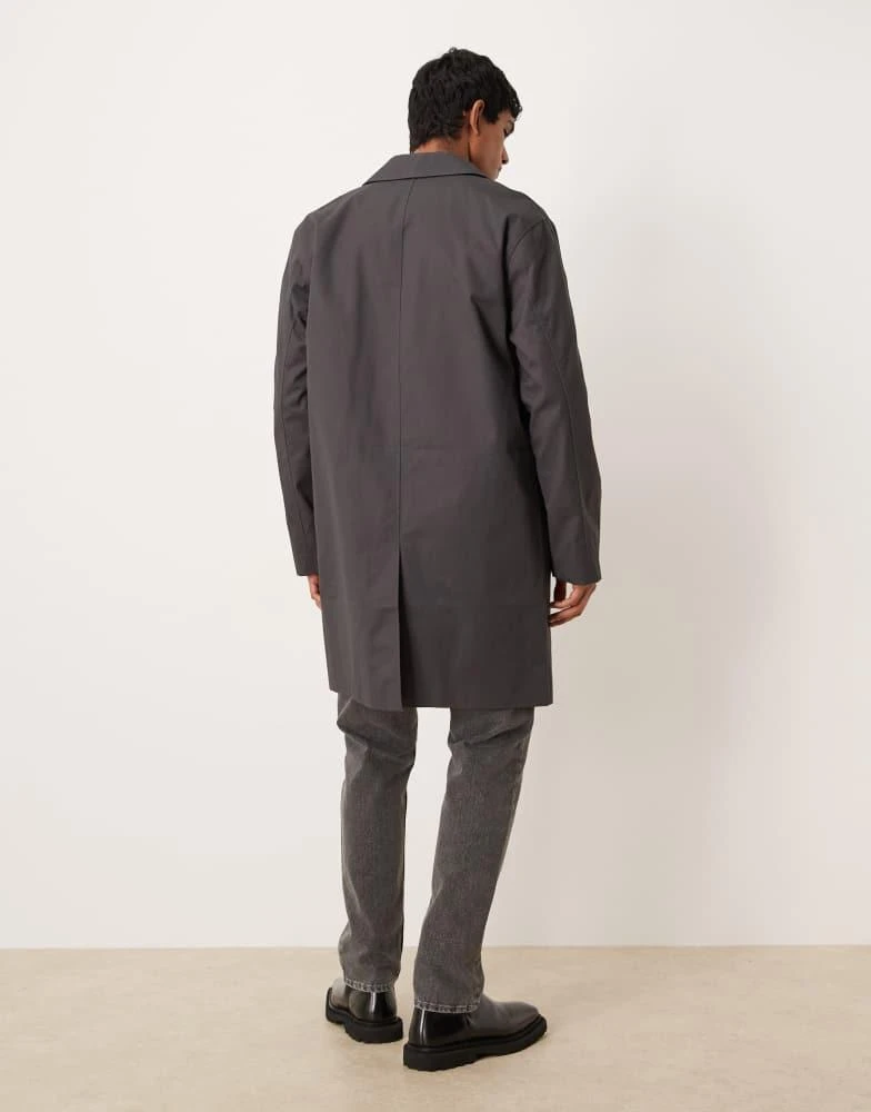 ASOS ASOS DESIGN oversized trench coat in charocoal 3