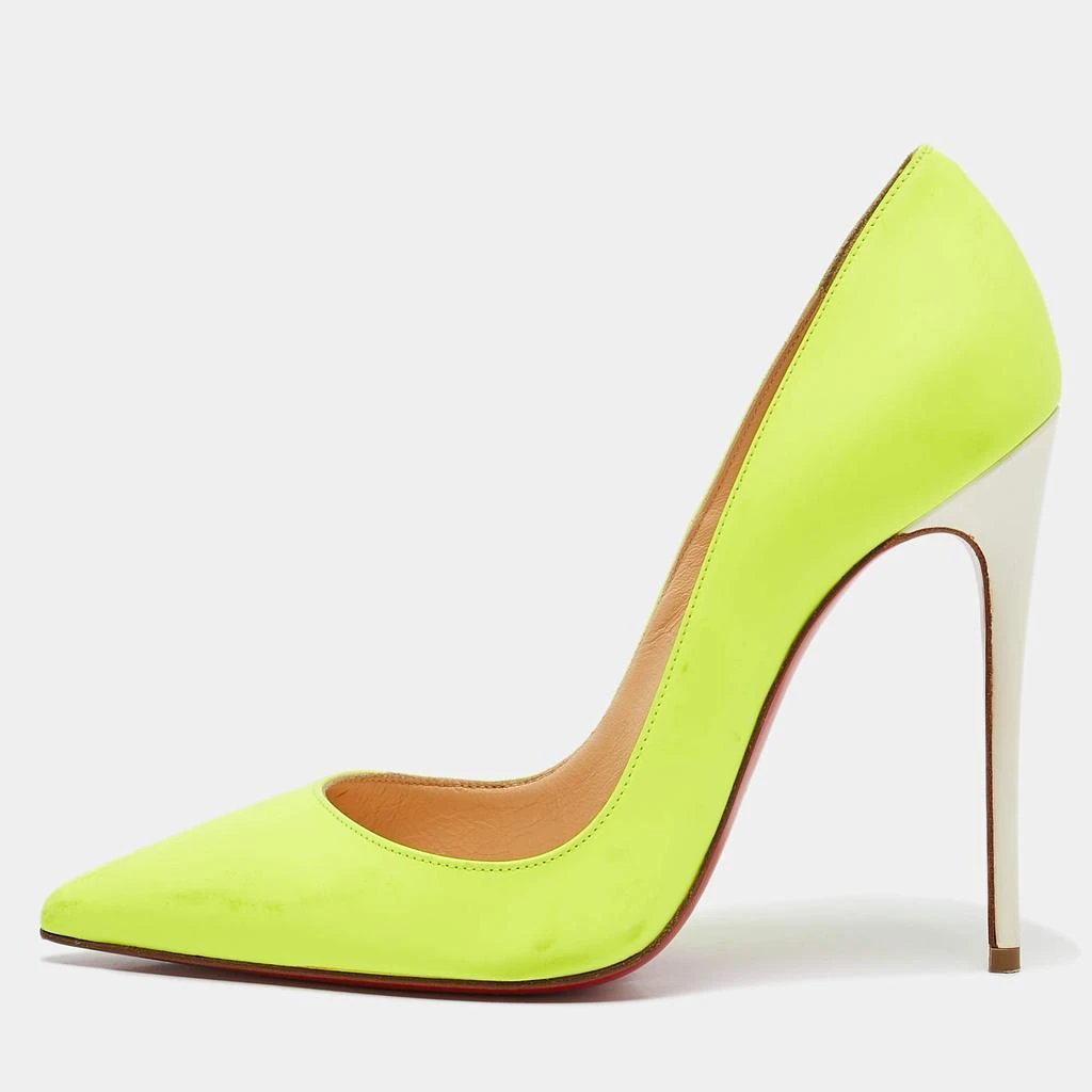 Christian Louboutin Christian Louboutin Neon Green/White Leather Pigalle Follies Pumps Size 36.5 1