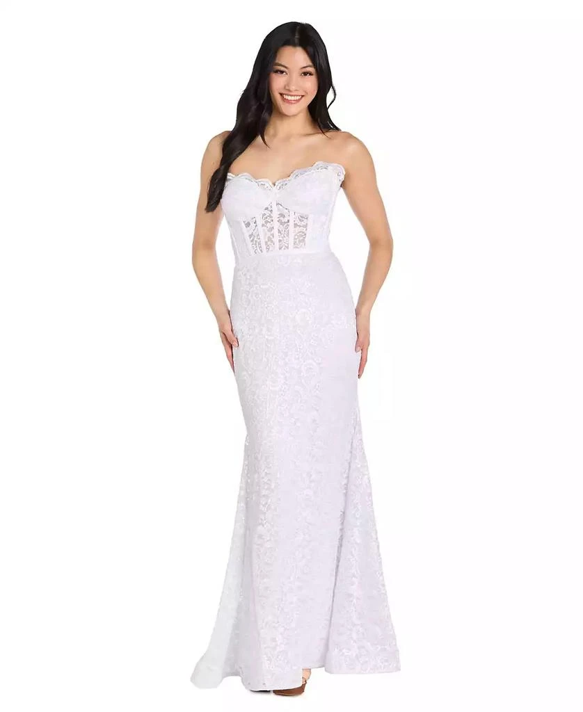 Morgan & Company Juniors' Glitter Lace Corset Gown 1