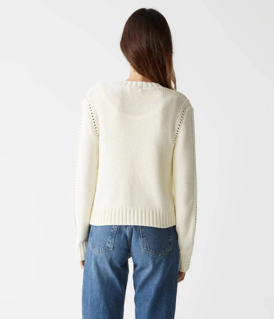 Michael Stars Adaline Crochet Cardigan Sweater In Chalk 3