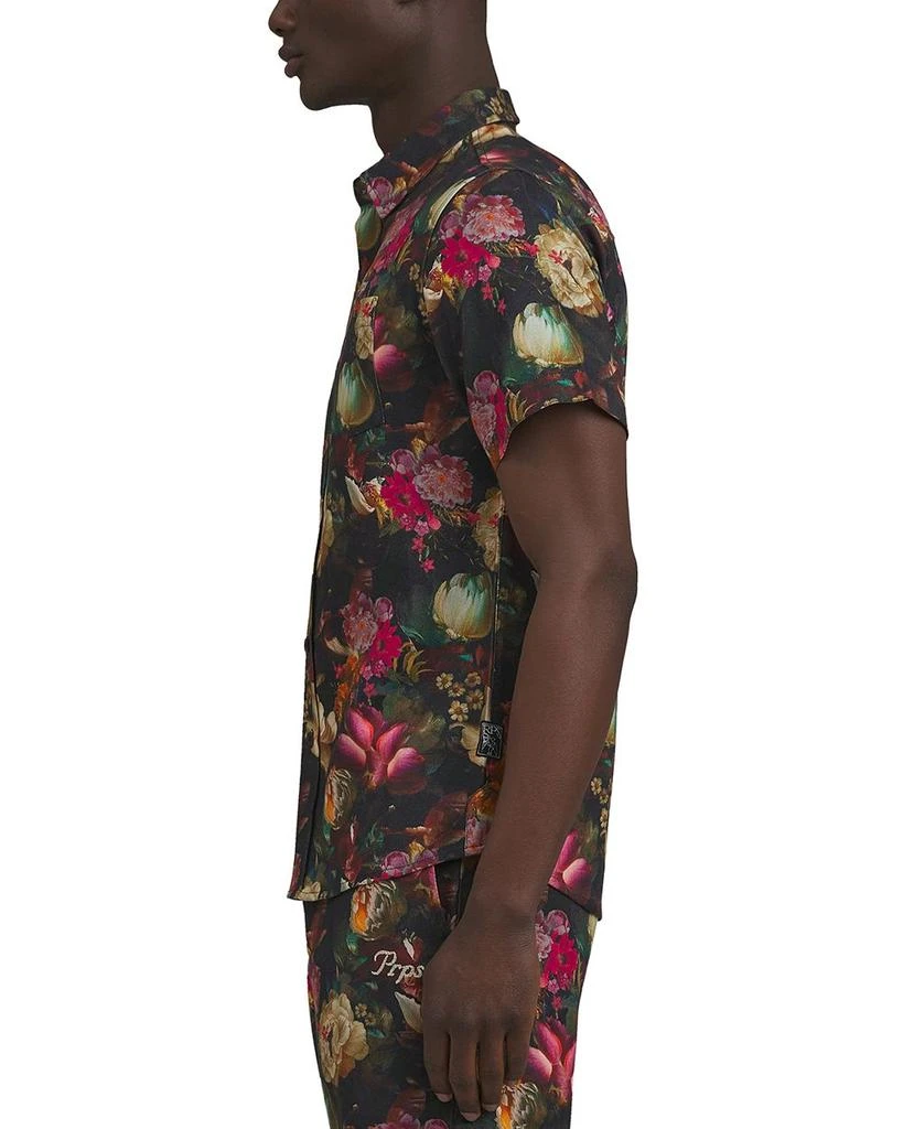 Prps Goods & Co Gold Finch Floral Pattern Short Sleeve Button Down Shirt 2
