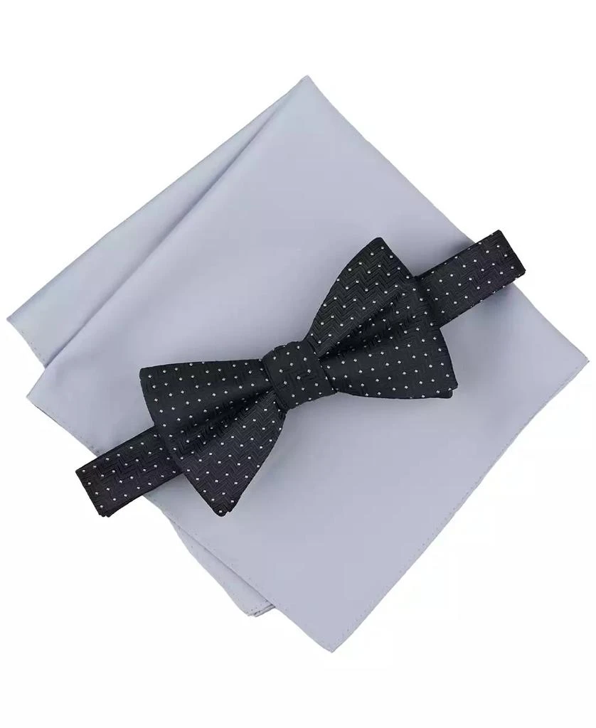 Alfani Men's Inari Dot Bow Tie & Solid Pocket Square Set, Exclusively at Macy's 1