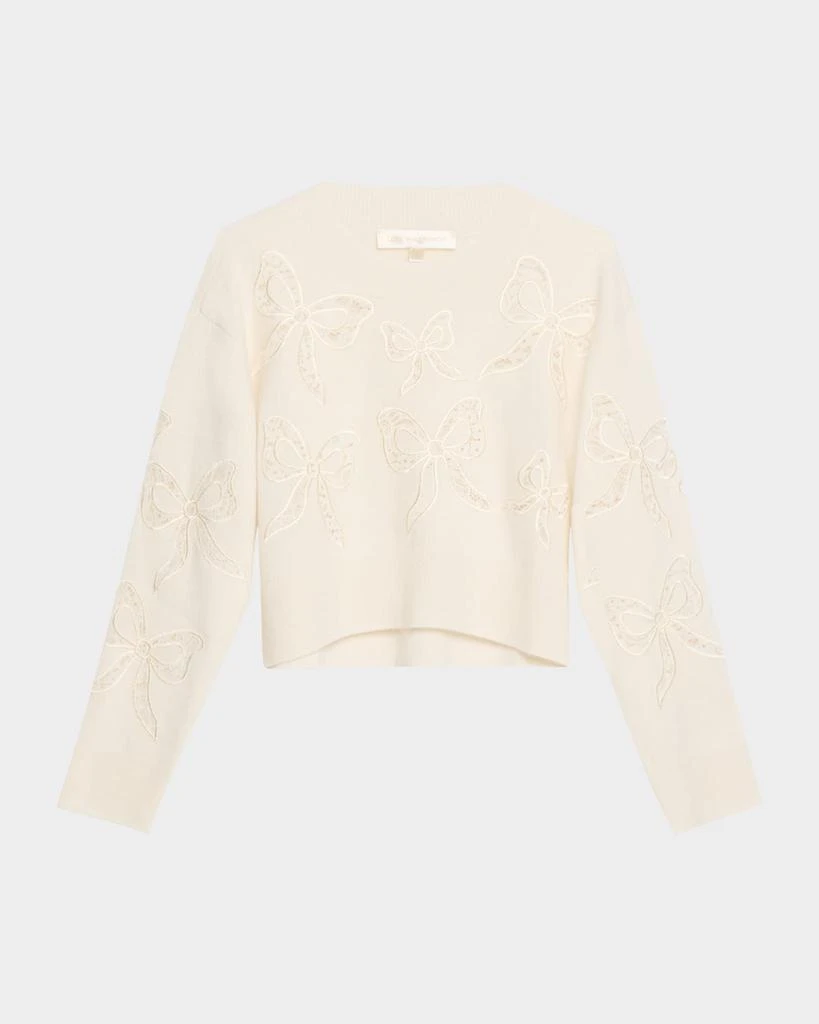 LOVESHACKFANCY Parson Lace Bow Pullover 1