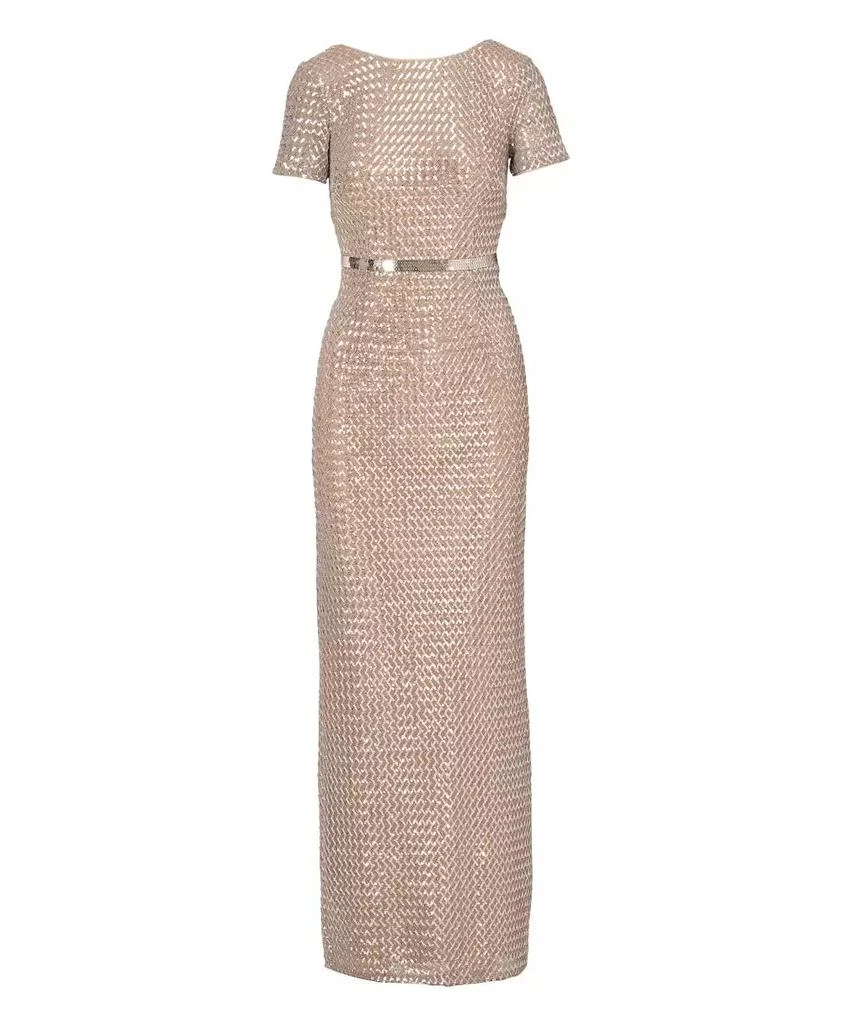 Adrianna Papell Women's Beaded Mesh Column Dress 4