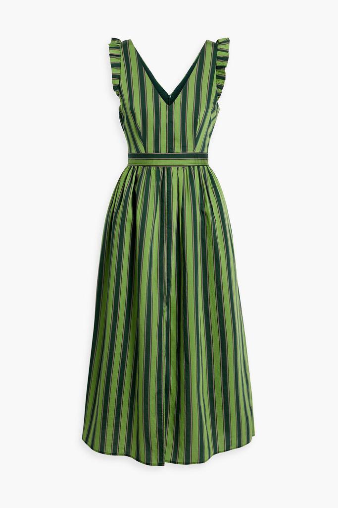 IRIS & INK Carmen striped Lyocell-blend midi dress