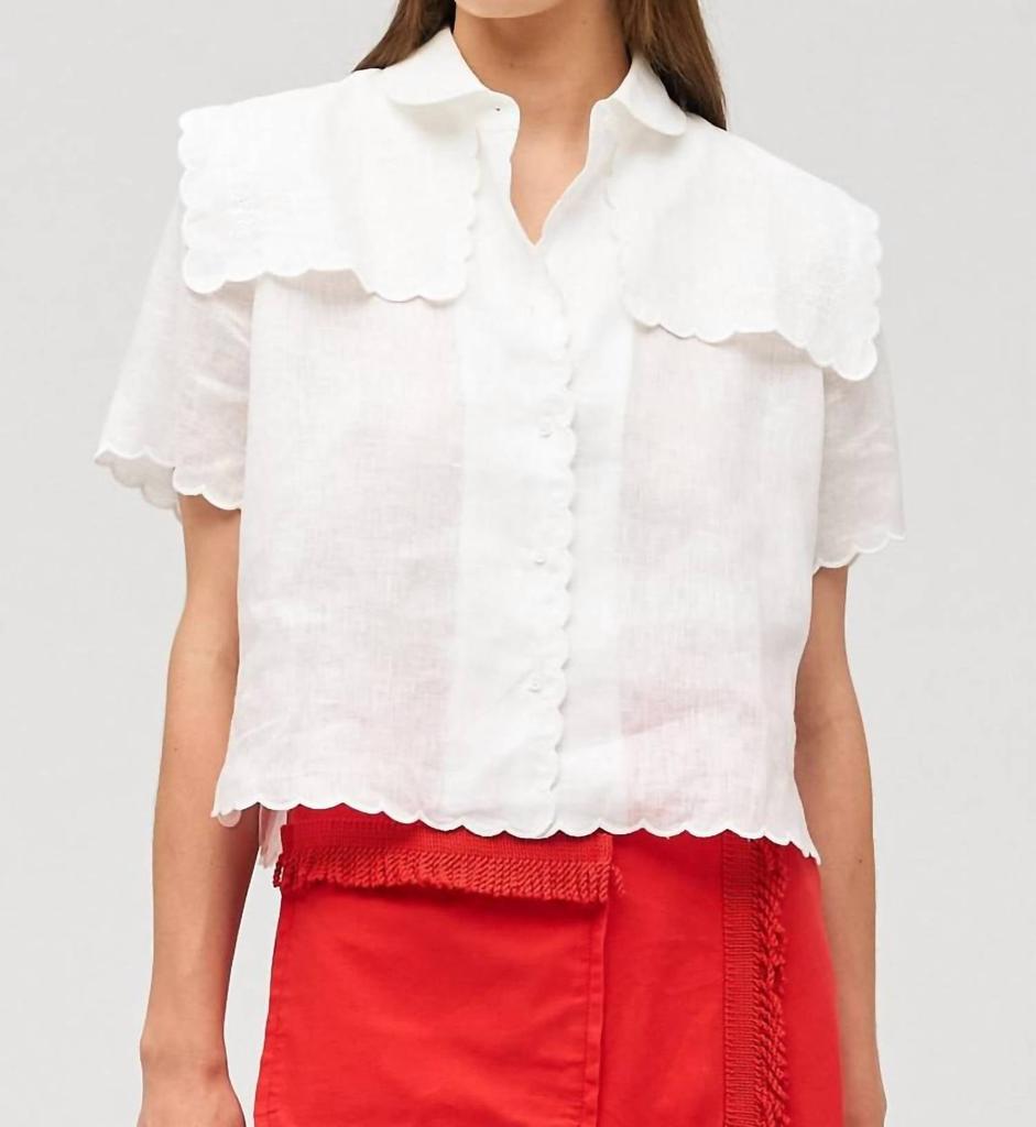 Oroton Handkerchief Blouse In White