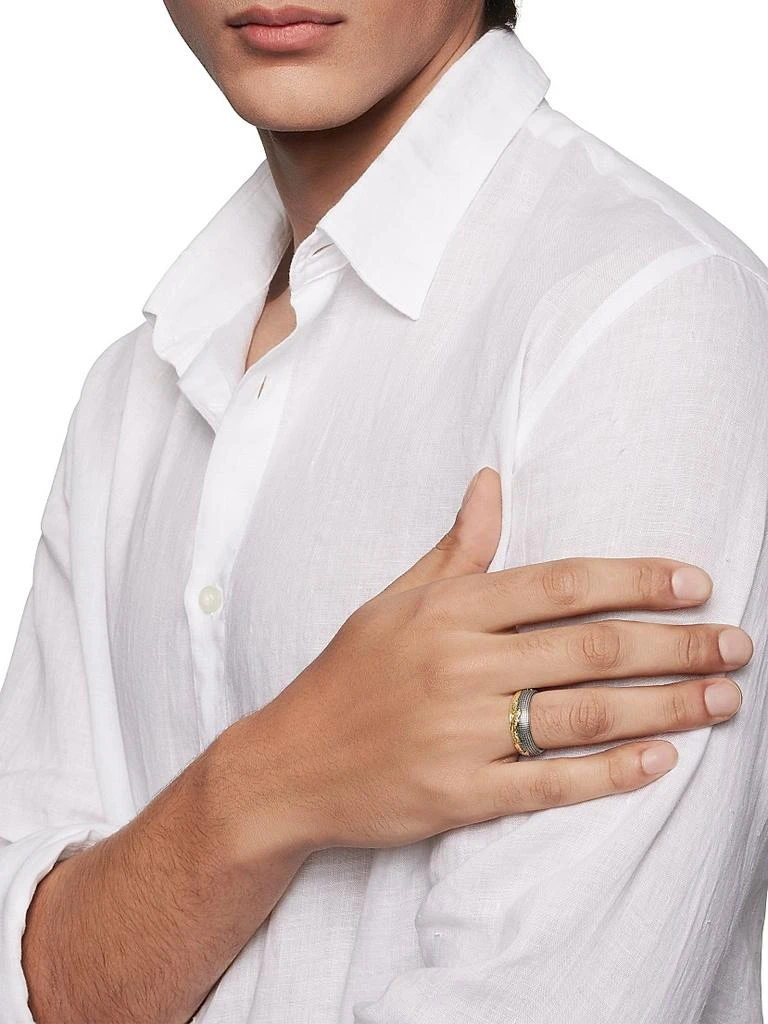 David Yurman Waves Band Ring with 18K Yellow Gold and Sterling Silver 2