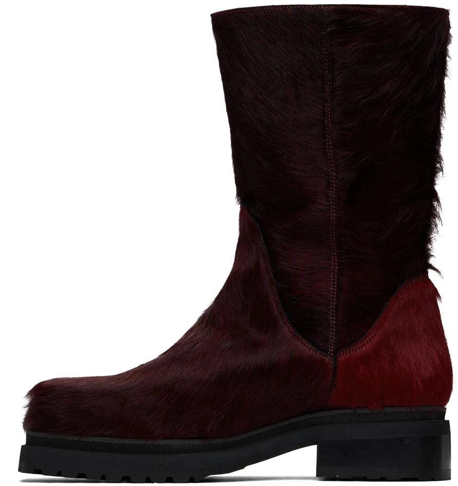 Eckhaus Latta Burgundy Stacked Boots 3