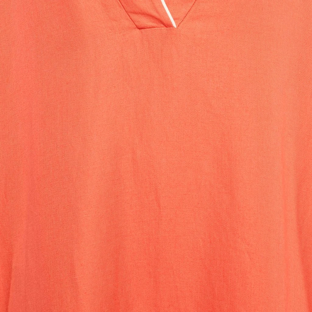 chinese dress ladies 100% Linen Pinstripe Paneled Short-Sleeved Dress MORGAN  LINTICO
