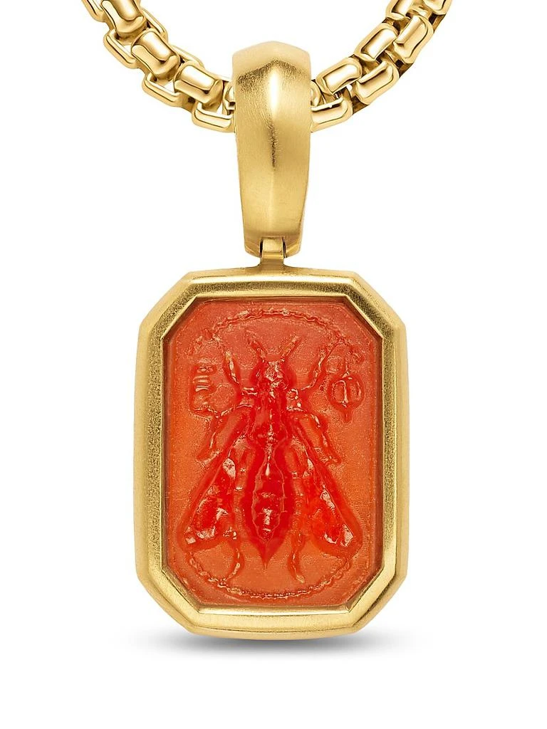 David Yurman Petrvs Micro Bee Amulet in 18K Yellow Gold with Carnelian 12.8MM 5