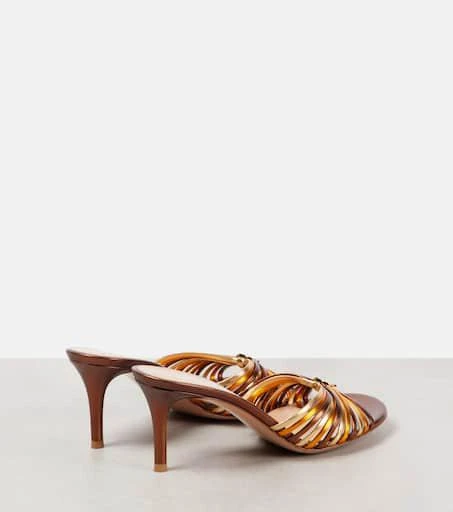 Gianvito Rossi Vyna 70 metallic leather mules 2