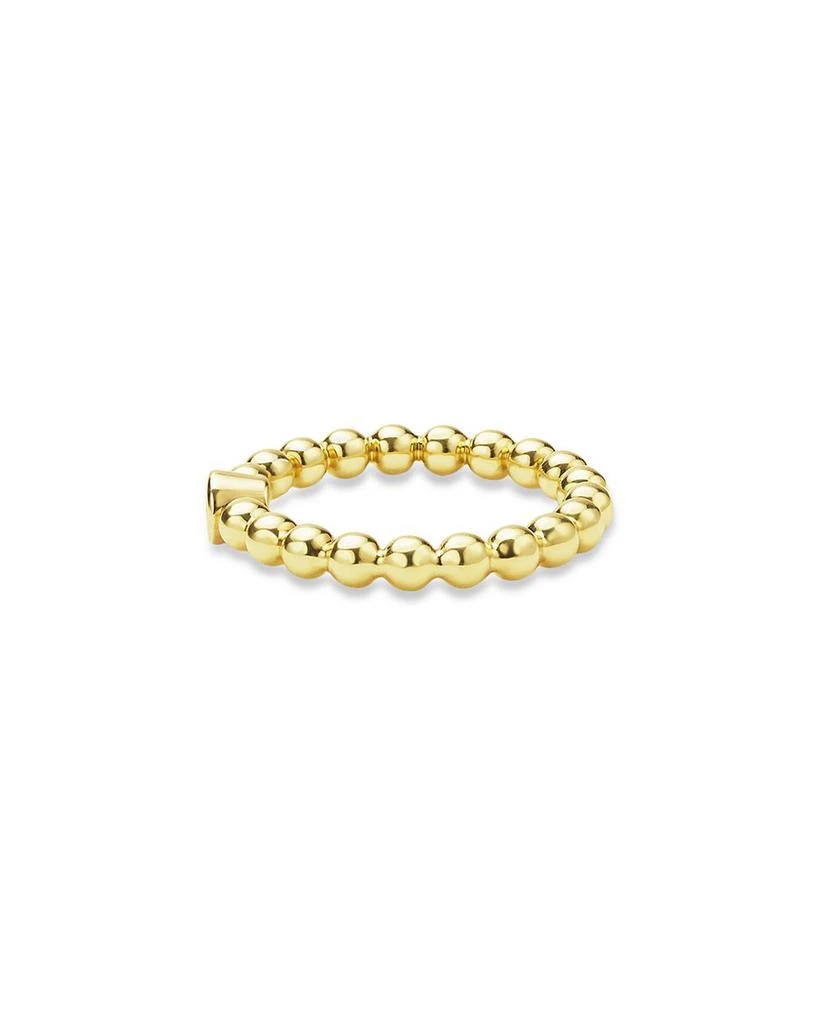 LAGOS 18K Yellow Gold Caviar Gold Diamond Bezel Bead Stacking Ring 3