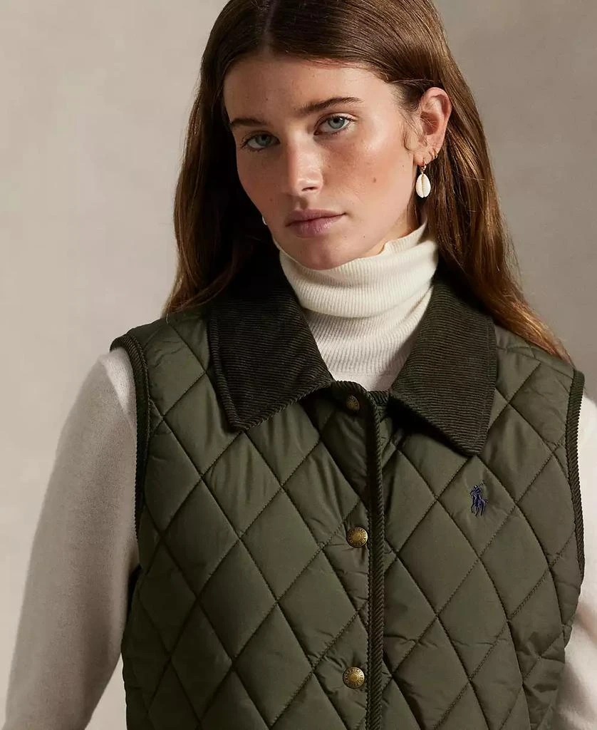 Ralph Lauren Women's Corduroy-Trim Quilted Vest 4