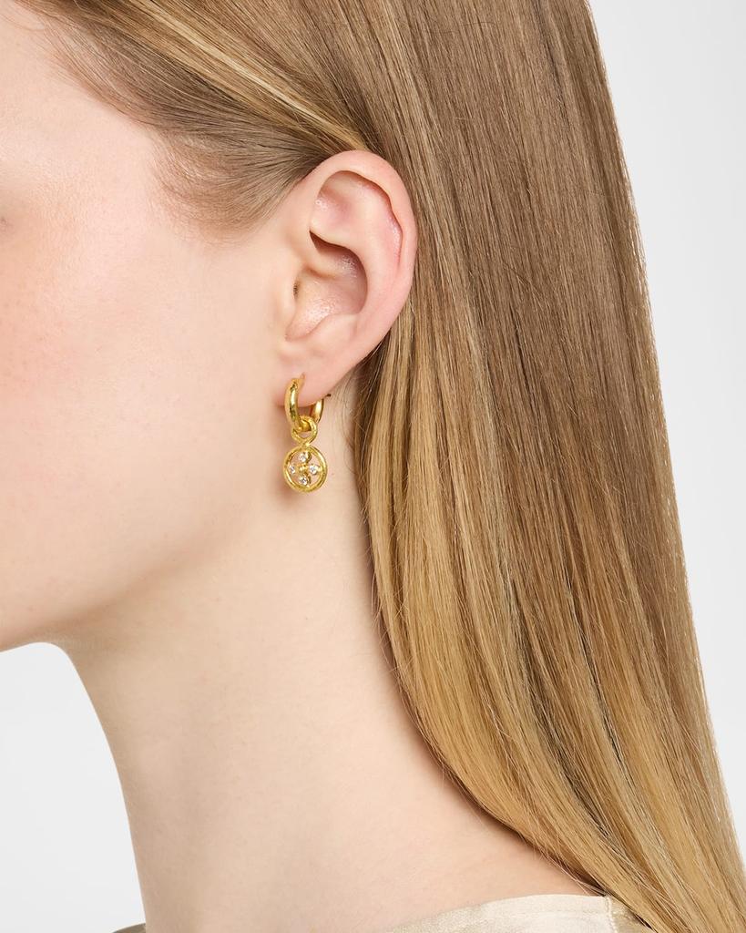 Elizabeth Locke 19K Yellow Gold Small Dome with Diamonds Earring Pendants